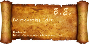 Bobrovszky Edit névjegykártya
